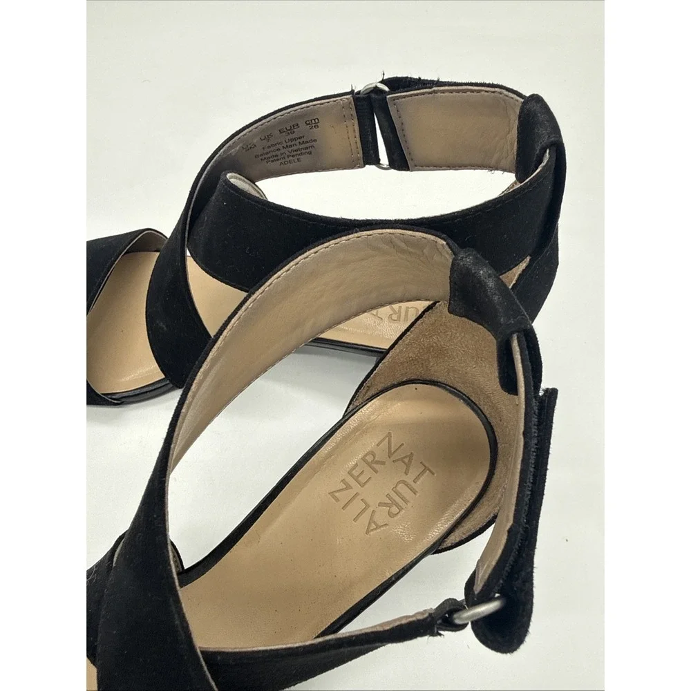 Naturalizer Adele Faux Suede Sandals Shoes -  Size 9 M - Black